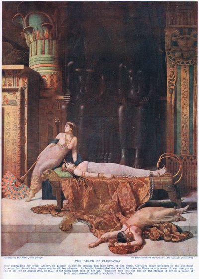 La muerte de Cleopatra de John Collier